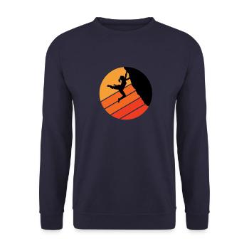 climbing bouldering rock climbing mountain sports - Unisex Sweatshirt - navy - Front - Alina (178cm) & Michal (187cm)