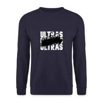 Soccer Fan Ultras Family Like Sporty Team Goal - Unisex Pullover - Navy - Vorne - Alina (178cm) & Michal (187cm)