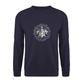 Celtic Ireland Viking Celtic Knot Pattern Tree - Unisex Sweatshirt - navy - Front - Alina (178cm) & Michal (187cm)