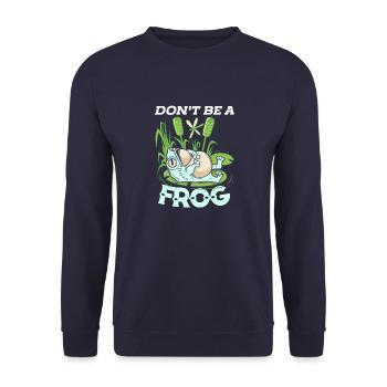 Don't be a frog - Unisex Sweatshirt - navy - Front - Alina (178cm) & Michal (187cm)