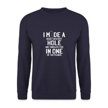 Golf Golfer Golf Clubs Sport Golf Ball Saying - Unisex Sweatshirt - navy - Front - Alina (178cm) & Michal (187cm)