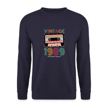 Vintage 1989 89 Birthday Retro Vintage Gift - Unisex Sweatshirt - navy - Front - Alina (178cm) & Michal (187cm)