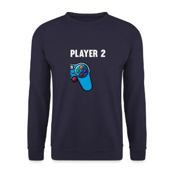 Gamer 1 2 Player Gaming Gaming Console Gift - Unisex Sweatshirt - navy - Front - Alina (178cm) & Michal (187cm)