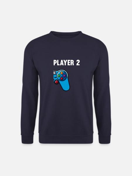 Gamer 1 2 Player Gaming Zocken Konsole Geschenk - Unisex Pullover - Navy