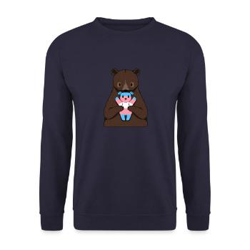 Transgender Pride Mama Bear - Unisex Sweatshirt - navy - Front - Alina (178cm) & Michal (187cm)