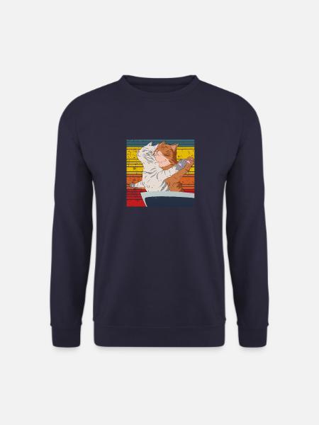 niedliche Katzen Kätzchen Titanic Pose cute cats - Unisex Pullover - Navy
