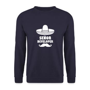 Señor developer Programming Informatik Geschenk - Unisex Pullover - Navy - Vorne - Alina (178cm) & Michal (187cm)