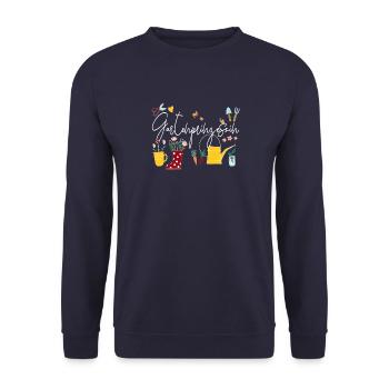 Kleingarten Anfänger Gartenprinzessin Gemüse - Unisex Pullover - Navy - Vorne - Alina (178cm) & Michal (187cm)