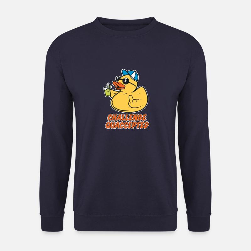 Naughty squeaky duck - challenge accepted - Unisex Sweatshirt - navy