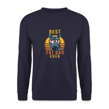 Best Cat Dad Ever - Unisex Sweatshirt - navy - Front - Alina (178cm) & Michal (187cm)