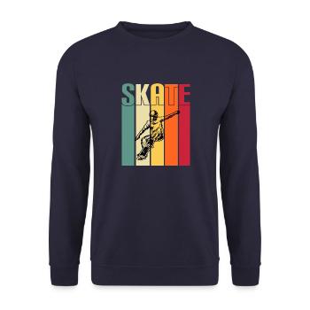skateboard skater skate sport ride skate - Unisex Sweatshirt - navy - Front - Alina (178cm) & Michal (187cm)