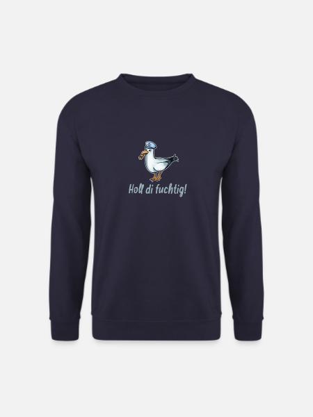 Holl di fuchtig - Bleib gesund! Plattdeutsch - Unisex Pullover - Navy