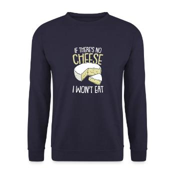 Cheese Cheese Cheddar Mouse Cheese Piece Saying Gift - Unisex Sweatshirt - navy - Front - Alina (178cm) & Michal (187cm)