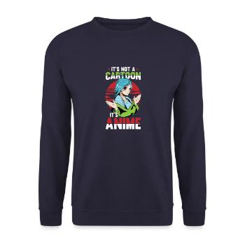 Manga Anime Japan Kawaii Asien Spruch Geschenk - Unisex Pullover - Navy - Vorne - Alina (178cm) & Michal (187cm)