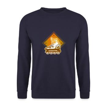 Patins roller roller roller patins skate skate - Sweat-shirt Unisexe - marine - Devant - Alina (178cm) & Michal (187cm)
