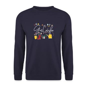 Gartenfee Kleingarten Anfänger Gartenprinzessin - Unisex Pullover - Navy - Vorne - Alina (178cm) & Michal (187cm)