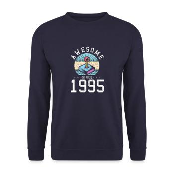 Vintage 1995 95 Birthday Retro Vintage Gift - Unisex Sweatshirt - navy - Front - Alina (178cm) & Michal (187cm)