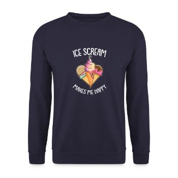 Glace glace glace crème glacée d’été rengaine cadeau - Sweat-shirt Unisexe - marine - Devant - Alina (178cm) & Michal (187cm)