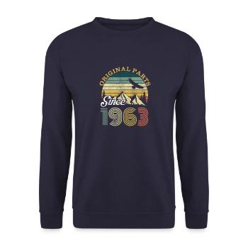 Vintage 1963 63 Anniversaire Rétro Millésime cadeau - Sweat-shirt Unisexe - marine - Devant - Alina (178cm) & Michal (187cm)