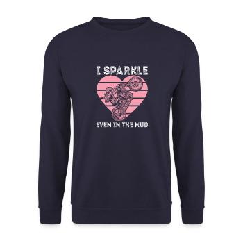 Cooles Mädchen Dirt Bike Riding und Motorrad-Liebh - Unisex Pullover - Navy - Vorne - Alina (178cm) & Michal (187cm)