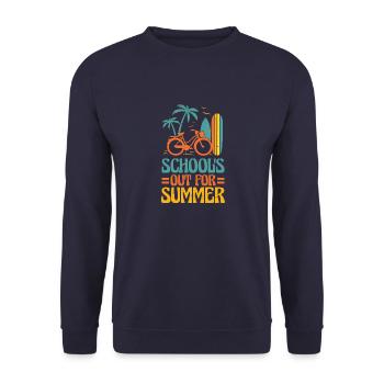 School's out for summer, funny retro teachers - Unisex Sweatshirt - navy - Front - Alina (178cm) & Michal (187cm)