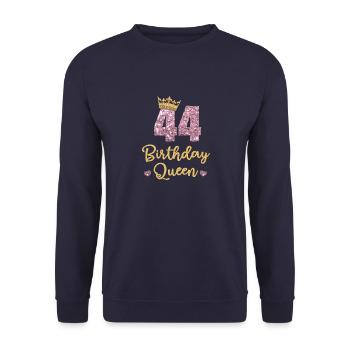 44th birthday Queen 44 years old Forty-four - Unisex Sweatshirt - navy - Front - Alina (178cm) & Michal (187cm)