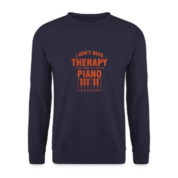 Therapy Piano Geschenk Melodie Pianist Musiker - Unisex Pullover - Navy - Vorne - Alina (178cm) & Michal (187cm)