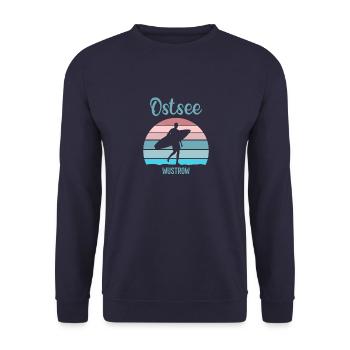 Wustrow Fischland Darß - Unisex Pullover - Navy - Vorne - Alina (178cm) & Michal (187cm)