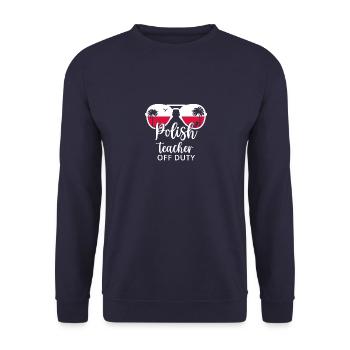 Polish Teacher Off Duty College Summer Vacation - Unisex Sweatshirt - navy - Front - Alina (178cm) & Michal (187cm)