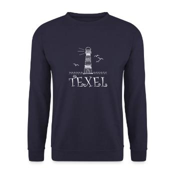 Texel Insel, Niederlande am Meer, Holland Geschenk - Unisex Pullover - Navy - Vorne - Alina (178cm) & Michal (187cm)