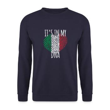 It's In My DNA Italy Heart Fingerprint Italia - Unisex Sweatshirt - navy - Front - Alina (178cm) & Michal (187cm)