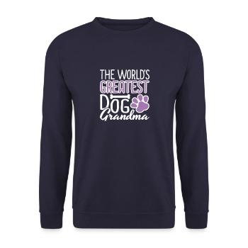 Die größte Hundeoma der Welt, ich liebe meinen Hund - Unisex Pullover - Navy - Vorne - Alina (178cm) & Michal (187cm)