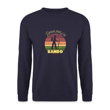 Randonnée J'peux pas j'ai rando cadeau trekking - Sweat-shirt Unisexe - marine - Devant - Alina (178cm) & Michal (187cm)