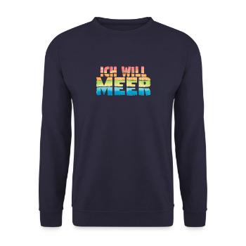 Ich will Meer - Unisex Pullover - Navy - Vorne - Alina (178cm) & Michal (187cm)