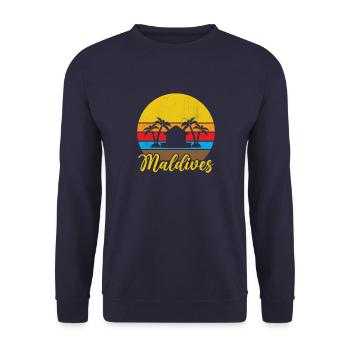 Maldives Vacances Plongeurs Plongée Plongée Île des Palmiers - Sweat-shirt Unisexe - marine - Devant - Alina (178cm) & Michal (187cm)