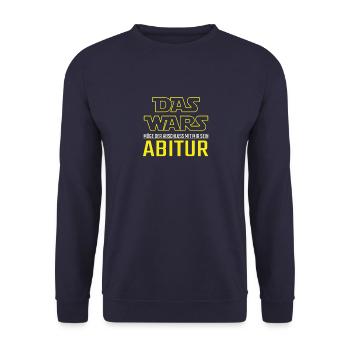 Abitur 2021 Abschluss Spruch Lustig Geschenk - Unisex Pullover - Navy - Vorne - Alina (178cm) & Michal (187cm)