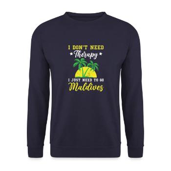 Palmiers Vacances Voyage Dauphin Plongée Maldives - Sweat-shirt Unisexe - marine - Devant - Alina (178cm) & Michal (187cm)
