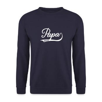Dad Father-to-be 2022 Pregnancy Father's Day - Unisex Sweatshirt - navy - Front - Alina (178cm) & Michal (187cm)