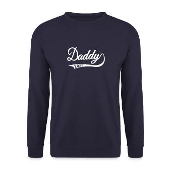 Daddy Expectative Dad 2022 Pregnancy Father's Day - Unisex Sweatshirt - navy - Front - Alina (178cm) & Michal (187cm)