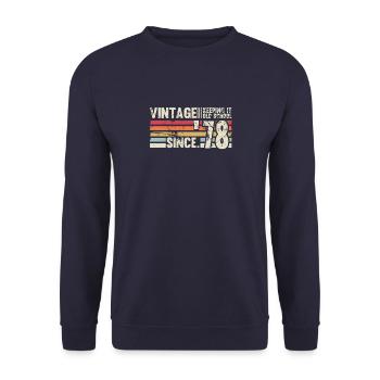 Vintage 1978 78 Anniversaire Rétro Millésime cadeau - Sweat-shirt Unisexe - marine - Devant - Alina (178cm) & Michal (187cm)