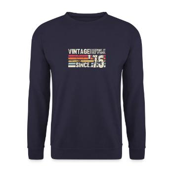 Vintage 1975 75 Anniversaire Rétro Millésime cadeau - Sweat-shirt Unisexe - marine - Devant - Alina (178cm) & Michal (187cm)