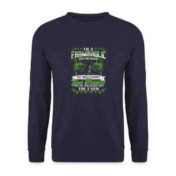 Bauer Landwirt Geschenk Spruch Traktor Fan - Unisex Pullover - Navy - Vorne - Alina (178cm) & Michal (187cm)
