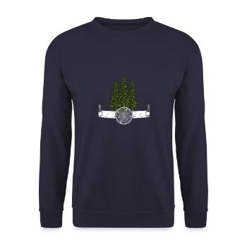Tronçonneuse Axt Förster Bois Scie chaîne - Sweat-shirt Unisexe - marine - Devant - Alina (178cm) & Michal (187cm)