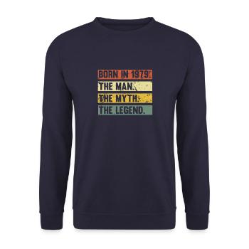 Vintage 1979 79 Birthday Retro Vintage Gift - Unisex Sweatshirt - navy - Front - Alina (178cm) & Michal (187cm)