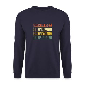 Vintage 1982 82 Birthday Retro Vintage Gift - Unisex Sweatshirt - navy - Front - Alina (178cm) & Michal (187cm)