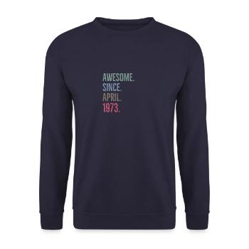 Awesome seit April 1973 - Unisex Pullover - Navy - Vorne - Alina (178cm) & Michal (187cm)