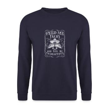 Tacos Burrito Wrap Mexicain cadeau mexique - Sweat-shirt Unisexe - marine - Devant - Alina (178cm) & Michal (187cm)