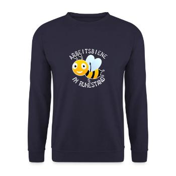 Retired worker bee - Unisex Sweatshirt - navy - Front - Alina (178cm) & Michal (187cm)