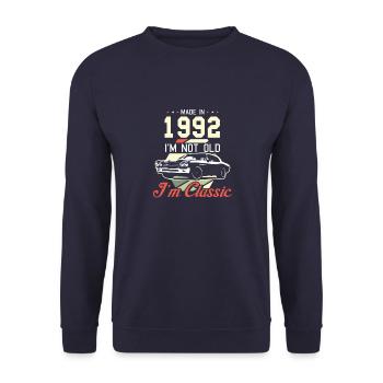 Vintage 1992 92 Birthday Retro Vintage Gift - Unisex Sweatshirt - navy - Front - Alina (178cm) & Michal (187cm)