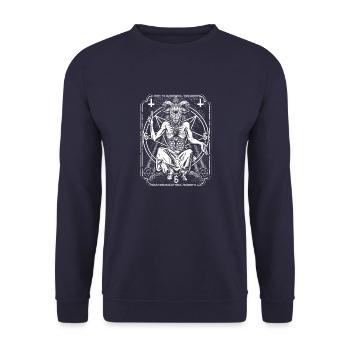 Baphomet Tarotkarte Böse Okkult Teufel Satan - Unisex Pullover - Navy - Vorne - Alina (178cm) & Michal (187cm)